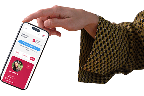 Imagem de um smartphone exibindo insights do Instagram